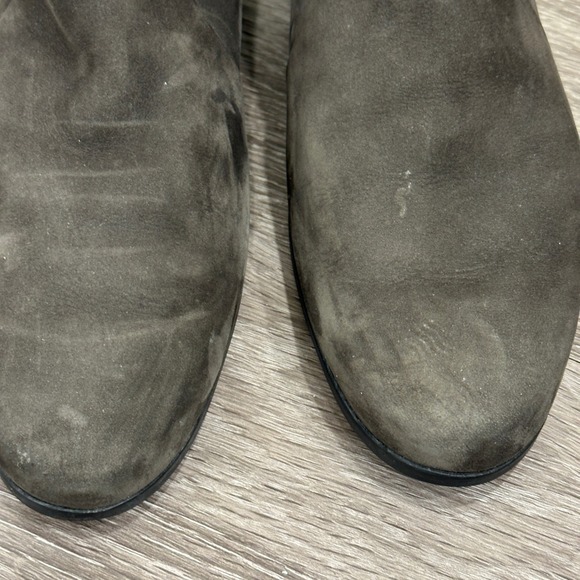 Arche France Calfskin Suede Leather Ankle Boots Taupe Gray Wedge Zip Booties 8.5 - Picture 3 of 9